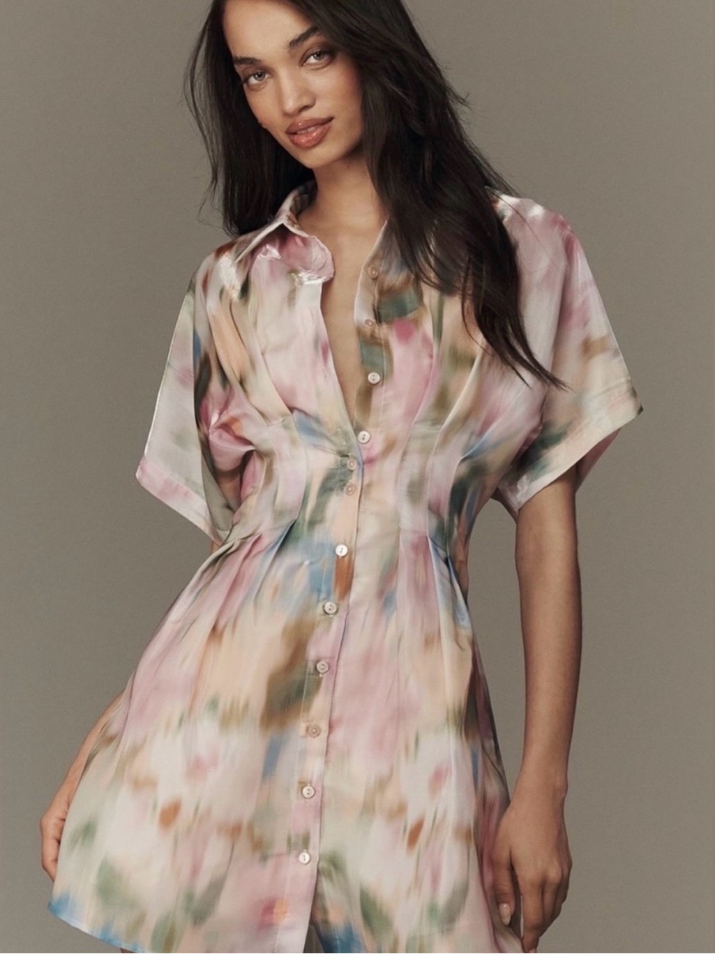 The Tobie Organza Mini Shirt Dress By Exquise